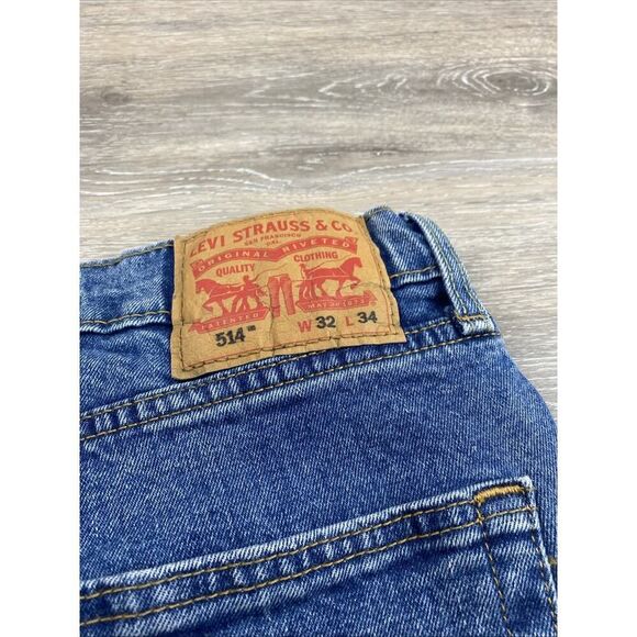 Levis 514 Straight Leg Jeans Men's 32x34 Medium Wash Blue Denim - Picture 6 of 10
